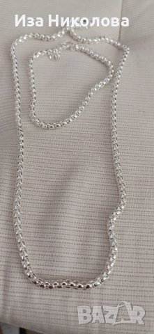 Сребърен комплект гривна и верижка, снимка 4 - Бижутерийни комплекти - 38375681