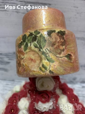 Рисувана 3Д чаша романтичен подарък за влюбените Свети Валентин от рози , снимка 4 - Подаръци за жени - 31498293
