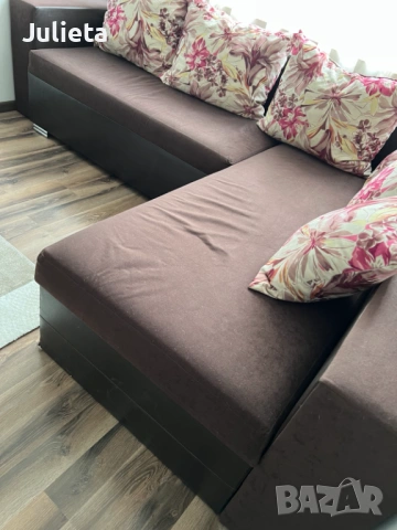 Ъглов диван, с функция за спане, снимка 3 - Дивани и мека мебел - 53928985