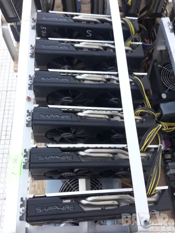 Продавам 4бр Майнинг ригове с по 6 Sapphirе Nitro, снимка 10 - Други - 49490644