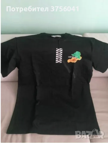 Черна тениска Off-white , снимка 2 - Тениски - 55827072