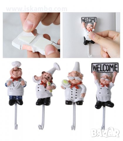 ЗАБАВНИ КУХНЕНСКИ ЗАКАЧАЛКИ, ФИГУРА НА ГОТВАЧ С КУКИЧКА - код 2945, снимка 2 - Други стоки за дома - 33906341
