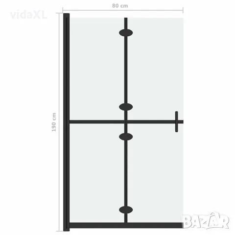 vidaXL Сгъваема стена за душ с матирано ESG стъкло, 80x190 см, снимка 7 - Душове - 56146244