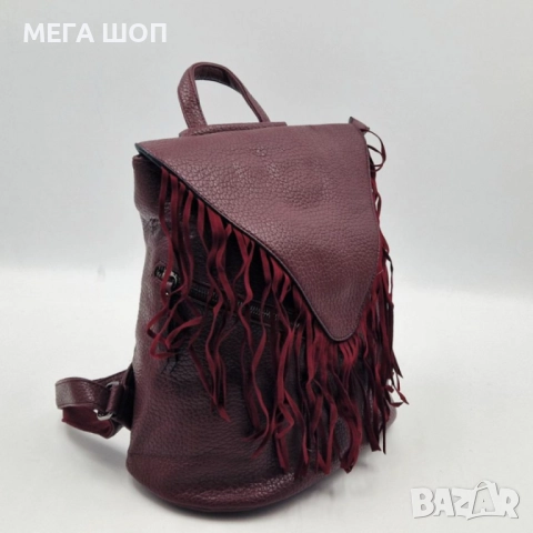 Дамска раница от еко к. с ресни – бохо стил, удобство и обем (36×30×16 см), снимка 7 - Раници - 52643484