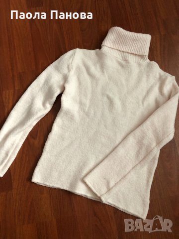 Плетено светолорозово поло с бродерия , снимка 2 - Блузи с дълъг ръкав и пуловери - 31001928