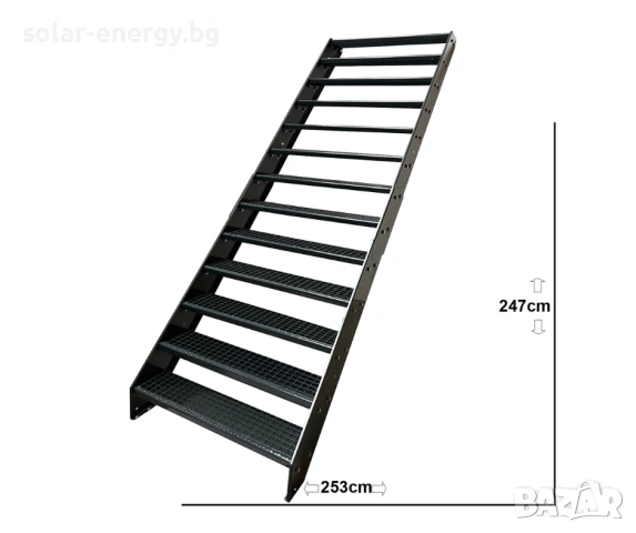 Метално стълбище 13 стъпала | Външни стълби | Поцинковано