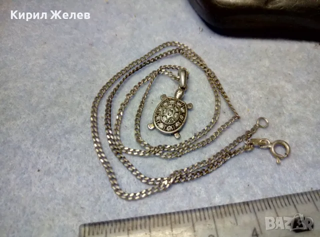 ФИГУРАЛЕН СКЪПОЦЕНЕН СРЕБЪРЕН МЕДАЛЬОН КОСТЕНУРКА СРЕБЪРНА ВЕРИЖКА КОЛИЕ РОДИРАНО СРЕБРО 925 47539, снимка 2 - Колиета, медальони, синджири - 49606084