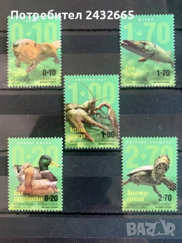 556. Босна и Х.( Реп.Сръбска ) 2016 ~ “ Фауна. Животните от реките ”,**,MNH 