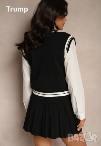 Шик комплект , Академи, пресирана пола , риза , елек, вратовръзка, цвят черен, снимка 6 - Комплекти - 52285514