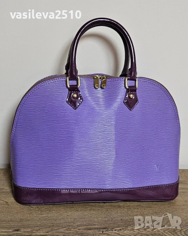 Louis Vuitton дамска винтидж лилава чанта , снимка 5 - Чанти - 53891161