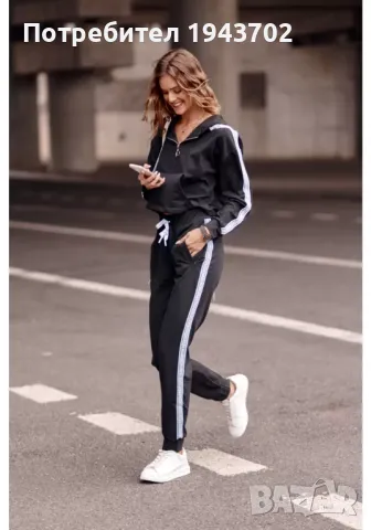 Спортен дамски комплект в черен цвят FI659 FASARDI, снимка 4 - Спортни екипи - 47751662