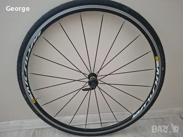 Предна шосейна капла Mavic Aksium, оборудвана с външна гума Schwalbe Durano Plus., снимка 10 - Части за велосипеди - 55787022