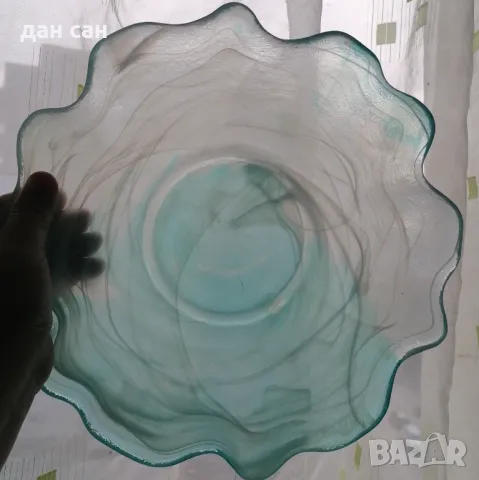 фруктиера поднос цветно стъкло Морано, снимка 3 - Други - 48678471