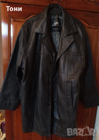 Ново Мъжко Зимно Яке Изцяло от Естествена Кожа L