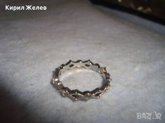 КРИСТАЛЕН АЖУРЕН КРАСИВ ФИН СРЕБРИСТ ПРЪСТЕН ТИП ХАЛКА 27664, снимка 7 - Пръстени - 37515796