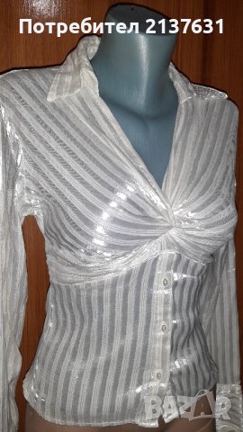 ДАМСКА БЛУЗА тип РИЗА - Размер 38, снимка 4 - Ризи - 42306531