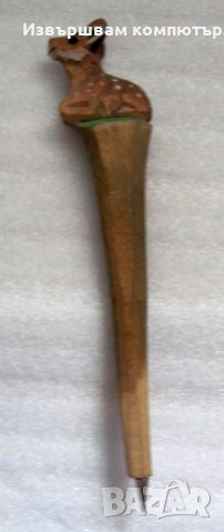 Дървена химикалка Еленче Бамби ръчна изработка изключително детайлна, снимка 4 - Колекции - 34402491