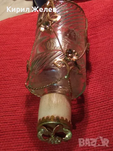 СТАРО КОЛЕКЦИОНЕРСКО МАРКОВО ШИШЕНЦЕ за ПАРФЮМ с ФЛОРАЛЕН МЕДЕН ОБКОВ с ПОЗЛАТА 47082, снимка 15 - Колекции - 46800551