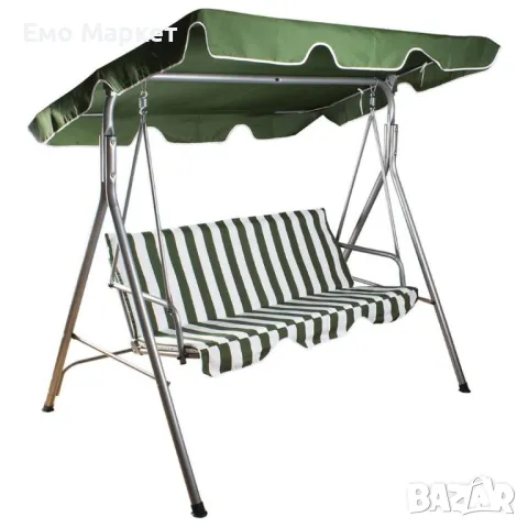Градинскa люлка двуместна, бял/зелен -  140 *110*H153, снимка 2 - Градински мебели, декорация  - 50108323