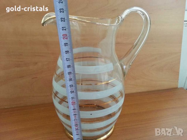 Голяма стъклена кана , снимка 2 - Антикварни и старинни предмети - 30295612