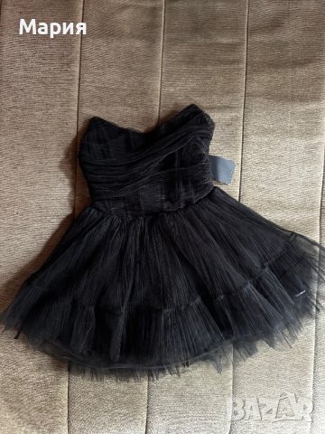 Черна рокля от тюл, снимка 7 - Рокли - 42657089