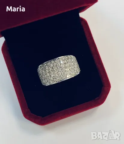Дамски пръстен бяло злато и брилянти, снимка 4 - Пръстени - 49970848