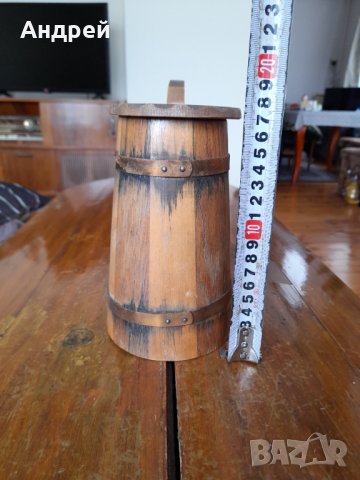 Стара дървена халба,чаша, снимка 2 - Други ценни предмети - 39069603