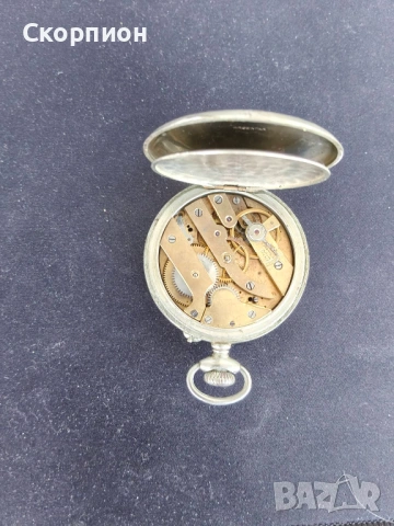 Швейцарски джобен часовник с посребрени капаци 1905г. - 10 РУБИНА - ПРОМОЦИЯ, снимка 7 - Джобни - 51648205