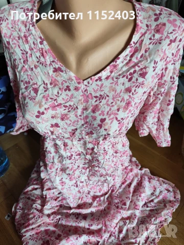 Esmara Рокля на цветя в бяло и розово, снимка 2 - Дрехи за бременни - 51383579