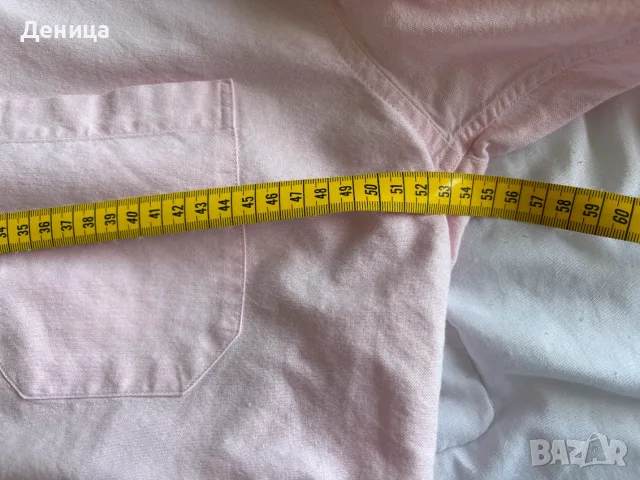 Mъжка риза Stenströms с къс ръкав в розов цвят 100% памук (размер M/L), снимка 6 - Ризи - 55948163
