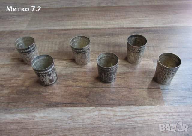 Стар комплект сребърни чашки , снимка 2 - Антикварни и старинни предмети - 32106419
