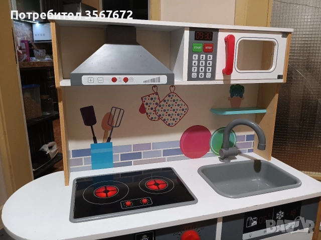 дървена кухня, снимка 3 - Играчки за стая - 53168783