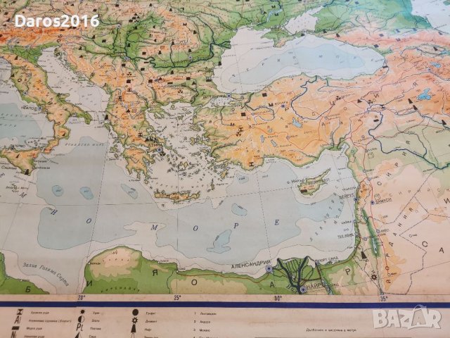 Стара учебна карта на Европа полезни изкопаеми , снимка 12 - Антикварни и старинни предмети - 39975699