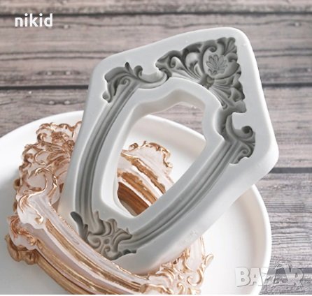  Винтидж голяма стеснена рамка силиконов молд форма за торта украса фондан