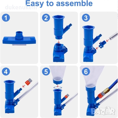 Прахосмукачка за басейн, с четка и 5 подвижни алуминиеви пръта, 180 см, снимка 3 - Басейни и аксесоари - 52233665