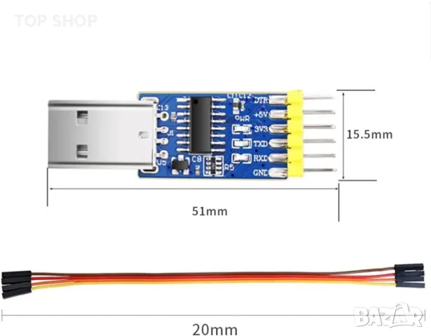 WitMotion USB UART конвертор 3 в 1 Мултифункционален (USB към TTL/USB към RS232/USB към RS485, снимка 3 - Друга електроника - 48748638