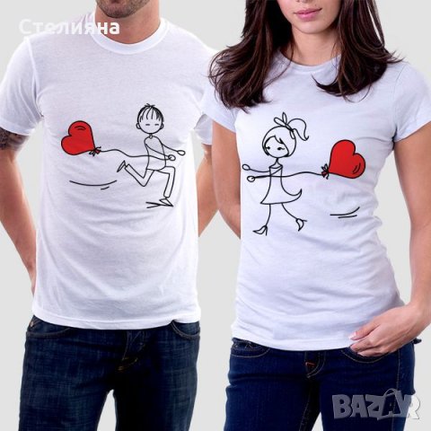ПРОМОЦИЯ! Уникални тениски блузи, суитчъри за двойки по Ваш дизайн, снимка 15 - Тениски - 35495254