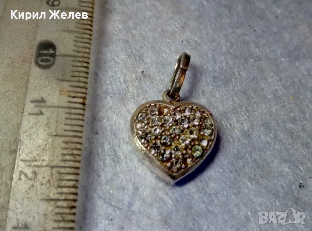 СТАР ФИН СРЕБЪРЕН ПЕНДАНТ СЪРЧИЦЕ СРЕБРО ВИСОКА ПРОБА ИНКРУСТИРАН с БЛЕСТЯЩИ ЦИРКОНИ 48596, снимка 5 - Колиета, медальони, синджири - 48901710