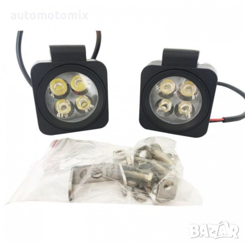 Фар за мотор,скутер 4LED, 12W, 1БР. - 63331