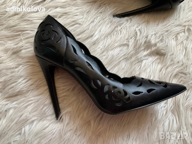 Нови обувки на ток рязана кожа, снимка 2 - Дамски обувки на ток - 50526569