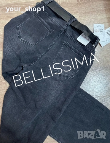 Големи размери Дамски дънки + колан широк крачол wide leg , снимка 5 - Дънки - 51866759