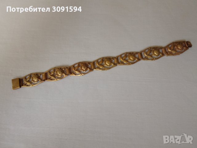 Стара гривна месинг мотиви на рози, снимка 8 - Антикварни и старинни предмети - 42046999