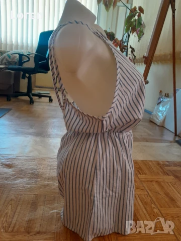 Подарявам!Къс гащеризон на бели и светло сини раета, снимка 4 - Гащеризони - 50557359