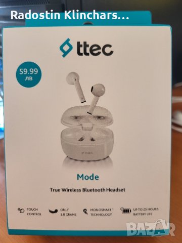 TTEC Чисто нови Wireless слушалки