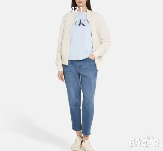 Дамска тениска Calvin Klein в нежен светлосин, снимка 5 - Тениски - 55925877
