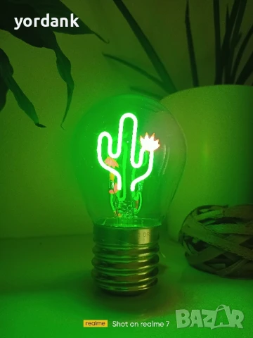 Bulb fiction Cactus лед филаментна акумулаторна крушка кактус