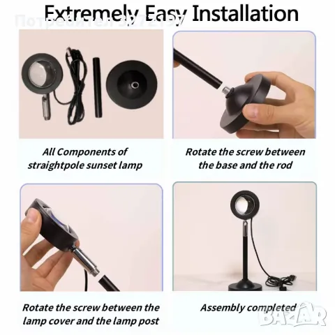 LED лунна прожекторна нощна лампа-луна полумесец,USB,180 градусово завъртане,стойка, снимка 8 - Настолни лампи - 48739932