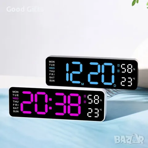 Дигитален Светещ Часовник с големи цифри, снимка 5 - Стенни часовници - 50240302