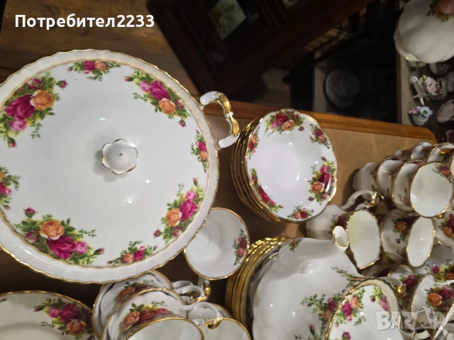 Royal Albert – Old Country Roses!  140 части • 24K позлата • Англия!  Цена: 4200 лв  Уникално голям , снимка 9 - Сервизи - 52433260