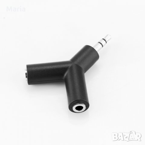 Y-образен сплитер Stereo Audio 3.5mm AUX за слушалки,телефони и др., снимка 5 - Слушалки, hands-free - 29129430
